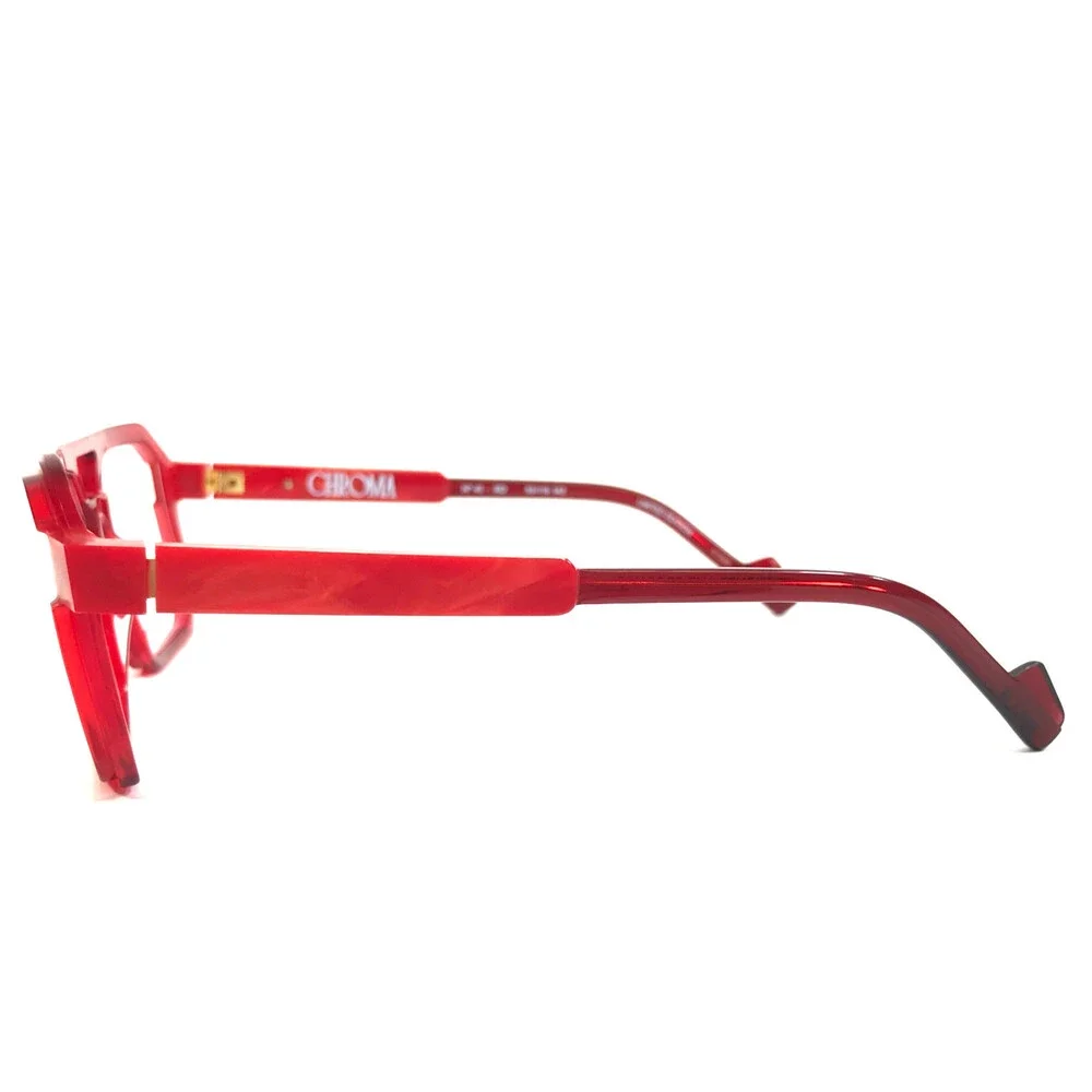 Etnia Barcelona Eyeglasses Frames CHROMA N41 RD Red Clear Thick Rim 53-16-142